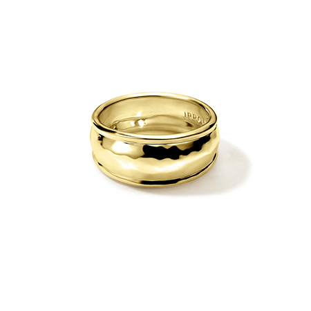 IPPOLITA Classico Hammered Yellow Gold Thin Goddess Ring